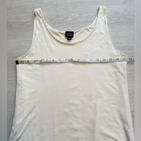 Eileen Fisher Stretch 100% Silk Tank in Ivory - Picture 8 of 9